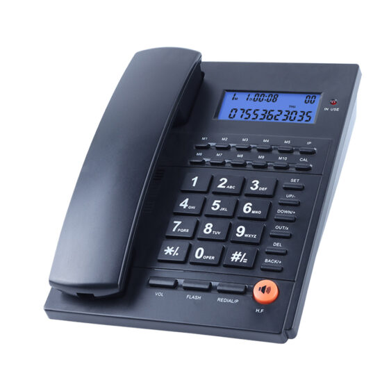 Multi-Signal Caller ID Telephone CT-317, Black Landline Phone with Large Numeric Keypad and LCD Display.