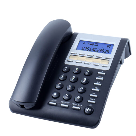 DTMF/FSK compatible corded Telephone CT-318, caller ID display, hands-free function, ideal for office and home use