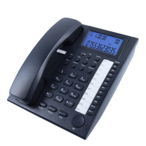 FSK/DTMF Landline Telephone with Caller ID, model CT-329, featuring LCD display and hands-free function.