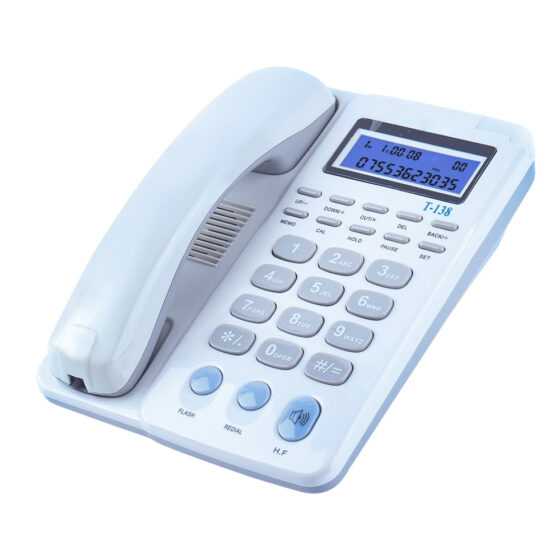 Residential Caller ID Corded Telephone CT-348, desk phone with LCD screen, clear call quality, ideal for home and office use.