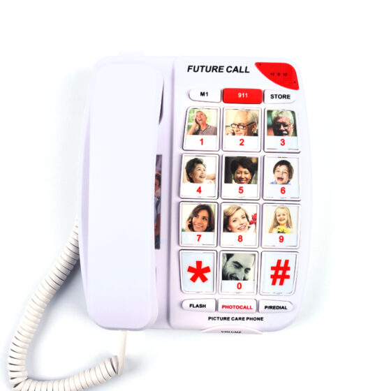 Photo Memory Dialing Telephone CT-267 for Seniors with Picture Speed Dial, Big Buttons, and Emergency Call Function.