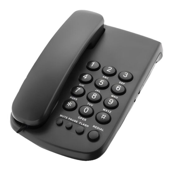 Basic Office Telephone with numeric keypad and handset, ideal for daily communication in corporate or hotel environments.