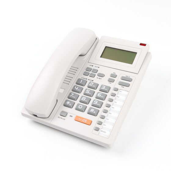 Caller ID Telephone for hotel rooms, model CT-389, featuring a clear LCD display, speed dial, and durable keypad. Caller ID Telephone for hotel rooms, model CT-389, featuring a clear LCD display, speed dial, and durable keypad.