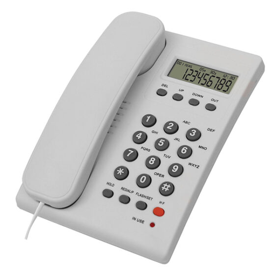 LCD screen corded Telephone CT-300H with caller ID and hands-free function, ideal for office and home use.