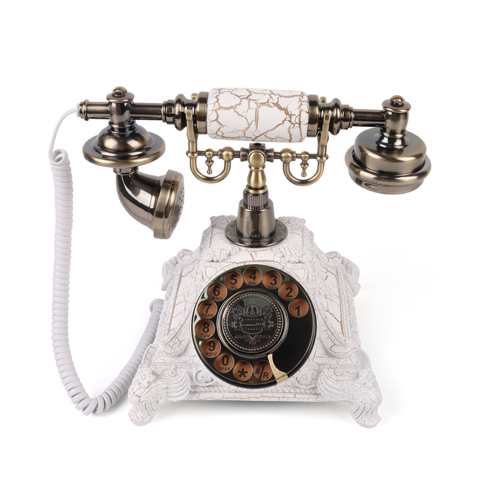 Antique Telephone with Rotary Dial and Classic Ringtone Design.