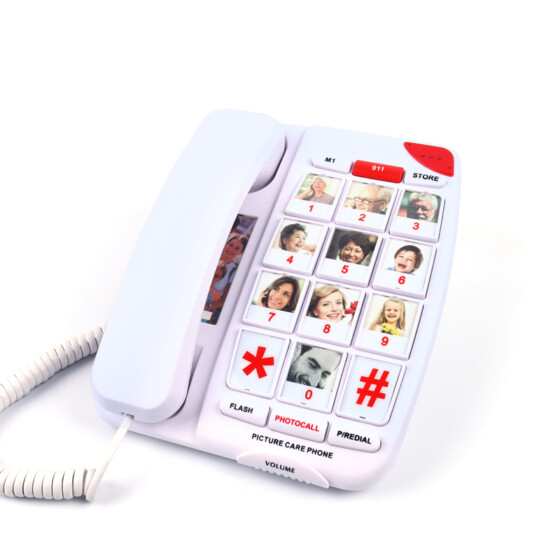 Big Button Telephone Dialing with photo memory keys for seniors – model CT-267 Big Button Telephone Dialing with photo memory keys for seniors – model CT-267