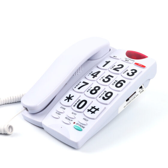 Emergency Big Button Telephone CT-257, senior-friendly phone with loud speakerphone and oversized dial keys for home and office. Emergency Big Button Telephone CT-257, senior-friendly phone with loud speakerphone and oversized dial keys for home and office.