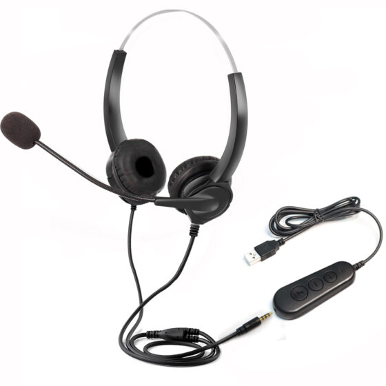 Durable headset with noise-cancelling mic, ideal for long shifts.