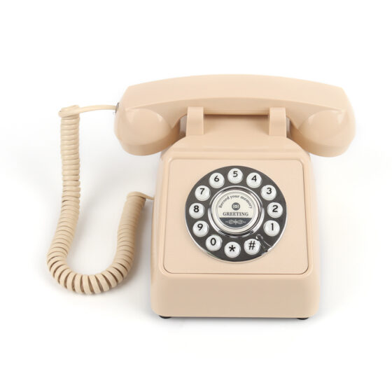 Event Rental Push Button Audio Telephone CT-8020, beige model with push-button dial and traditional handset.