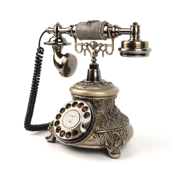 Vintage Audio Guestbook Telephone CT-8308, antique rotary telephone with voice recording function, ideal for weddings, events, and classic decor.
