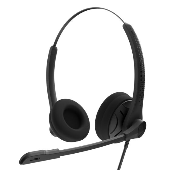 Active Noise Cancelling Headset VH710D, lightweight dual-ear headset with adjustable boom microphone for crystal-clear audio.