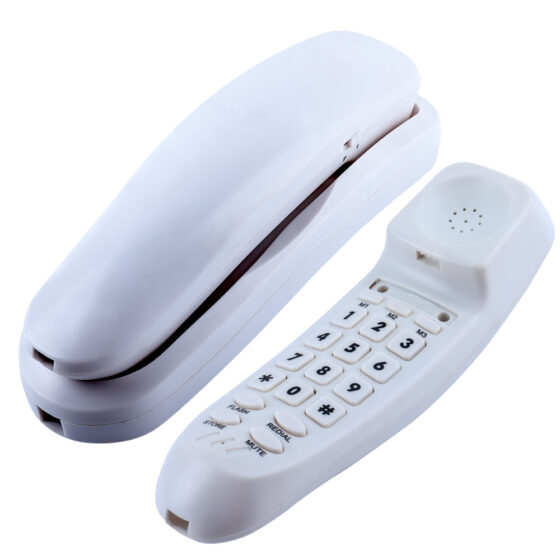 Wall Mount Telephone Slim and Reliable CT-102, white corded wall-mounted Telephone with slim body and front numeric keypad. Wall Mount Telephone Slim and Reliable CT-102, white corded wall-mounted Telephone with slim body and front numeric keypad.
