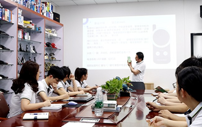 IP video telephone training session with CHEETA R&D team in smart classroom environment.